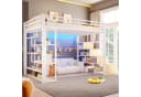 Flieks Hochbett Metallbett 140x200cm mit LED-Lichtleiste und Stauraumtreppe Bild 3
