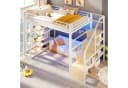 Flieks Hochbett Metallbett 140x200cm mit LED-Lichtleiste und Stauraumtreppe Bild 4