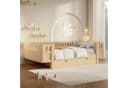 Flieks Massivholzbett Kinderbett 90x200cm mit Schubladen und Schutzgitter Beige Bild 4