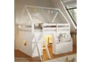Flieks Hochbett Kinderbett 140x200cm mit LED-Leiste und Stauraum Bild 1