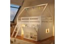 Flieks Hochbett Kinderbett 140x200cm mit LED-Leiste und Stauraum Bild 2