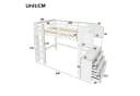 Flieks Hochbett Kiefernholz 90x200 mit LED & Schubladen Bild 4