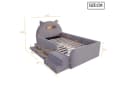 Flieks Polsterbett 90x200 Ohrenform Samt Grau mit Schubladen & USB Bild 4