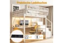 Flieks Hochbett Metall 140x200 mit LED & Schreibtisch Bild 5