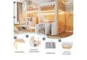 Flieks Hochbett Kinderbett Laden-Design 90x200cm mit Schrank und Stauraumtreppe Bild 5