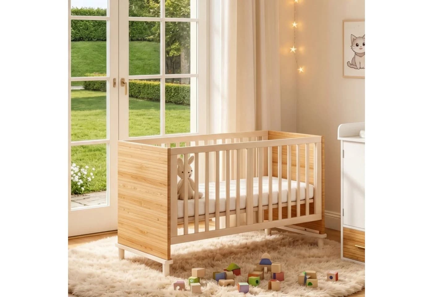 Flieks Babybett Beige mit 5-stufiger Höhenverstellung - Bild 3