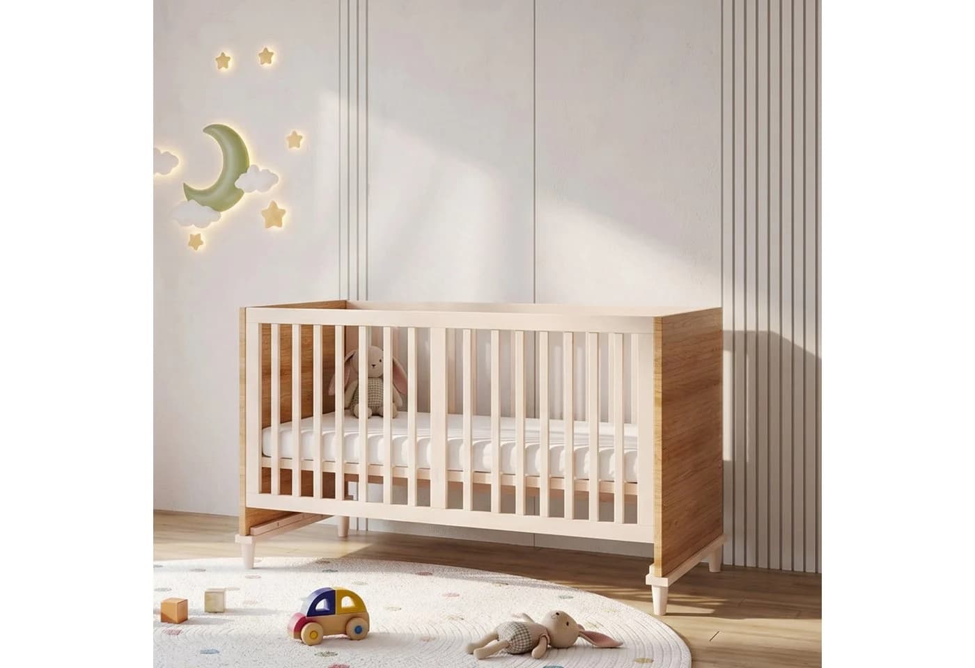 Flieks Babybett Beige mit 5-stufiger Höhenverstellung - Bild 4