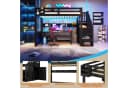 Flieks Hochbett mit Stauraumtreppe und LED-Beleuchtung Schwarz Bild 4