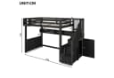 Flieks Hochbett mit Stauraumtreppe und LED-Beleuchtung Schwarz Bild 5