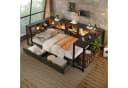 Flieks Daybett mit LED-Beleuchtung, Schreibtisch & Schubladen Schwarz Bild 2