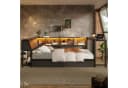 Flieks Daybett mit LED-Beleuchtung, Schreibtisch & Schubladen Schwarz Bild 3