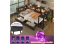 Flieks Daybett mit LED-Beleuchtung, Schreibtisch & Schubladen Schwarz Bild 4