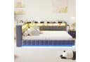 Flieks Polsterbett 140x200cm mit Stauraum, LED & USB dunkelgrau Bild 3