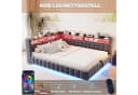 Flieks Polsterbett 140x200cm mit Stauraum, LED & USB dunkelgrau Bild 5