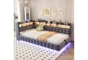 Flieks Daybett Polsterbett grau mit Stauraum und LED Bild 1