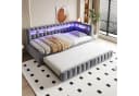 Flieks Daybett mit Ausziehbett und LED-Beleuchtung Grau Samt Bild 2