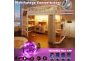 Flieks Hochbett Metallbett 90x200cm mit LED-Beleuchtung und Vorhängen Bild 5