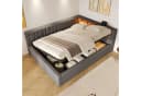 Flieks Daybett Polsterbett 140x200 grau mit LED-Leiste Bild 1