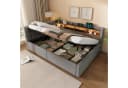 Flieks Daybett Polsterbett Schlafsofa 140x200 grau mit Hydraulik und LED Bild 1