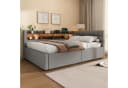Flieks Daybett Polsterbett Schlafsofa 140x200 grau mit Hydraulik und LED Bild 3