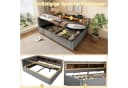 Flieks Daybett Polsterbett Schlafsofa 140x200 grau mit Hydraulik und LED Bild 5