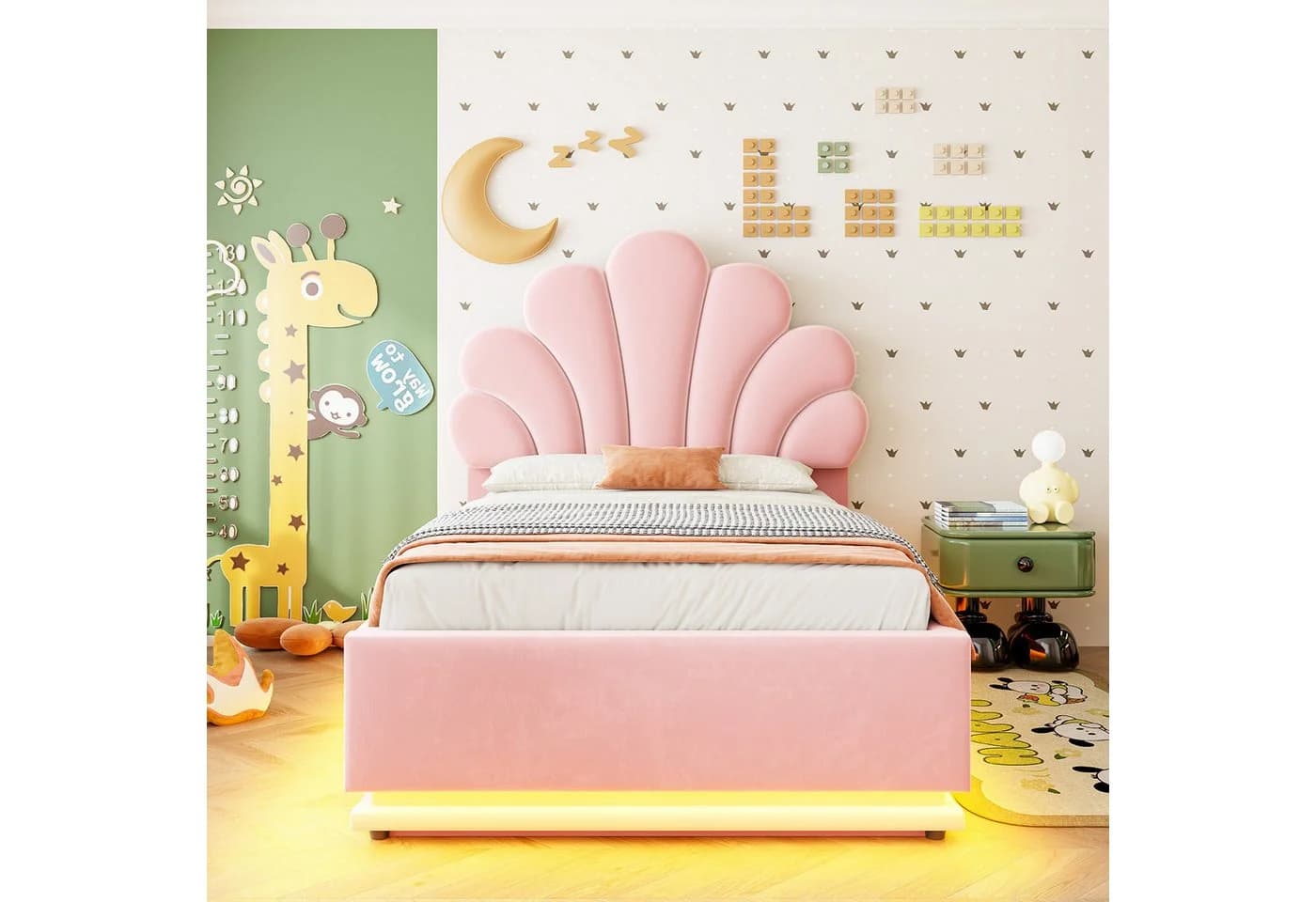 Flieks Polsterbett Rosa mit LED-Leiste & Stauraum - Bild 3