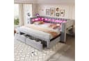 Flieks Daybett grau mit Ausziehbett, LED & USB Bild 2