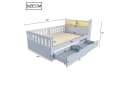 Flieks Kinderbett 90x200 mit Schubladen und Lichtleiste Grau Bild 5