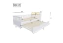 Flieks Holzbett Kinderbett 90x200cm mit Ausziehbett und Lichtleiste Weiß Bild 5