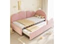 Flieks Polsterbett L-Form Daybett Rosa Samt mit Ausziehbett Bild 1