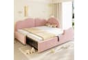 Flieks Polsterbett L-Form Daybett Rosa Samt mit Ausziehbett Bild 2
