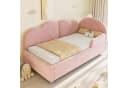 Flieks Polsterbett L-Form Daybett Rosa Samt mit Ausziehbett Bild 3