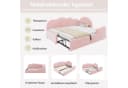 Flieks Polsterbett L-Form Daybett Rosa Samt mit Ausziehbett Bild 4