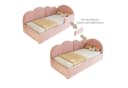 Flieks Polsterbett L-Form Daybett Rosa Samt mit Ausziehbett Bild 5