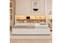 Flieks Daybett Polsterbett Beige mit Ausziehbett, 2 Schubladen & LED Bild 4
