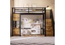 Flieks Hochbett Metallbett Fenster-Design mit Stauraumtreppe Bild 1