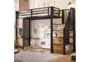 Flieks Hochbett Metallbett Fenster-Design mit Stauraumtreppe Bild 3