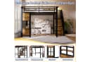 Flieks Hochbett Metallbett Fenster-Design mit Stauraumtreppe Bild 4