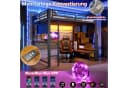 Flieks Hochbett Metallbett 140x200cm mit LED, Schreibtisch & Stauraum Bild 4