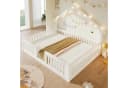 Flieks Kinderbett Hausbett Bodenbett 140x200cm mit LED-Lichterkette weiß Bild 1