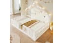 Flieks Kinderbett Hausbett Bodenbett 90x200cm weiß mit LED-Lichterkette Bild 1