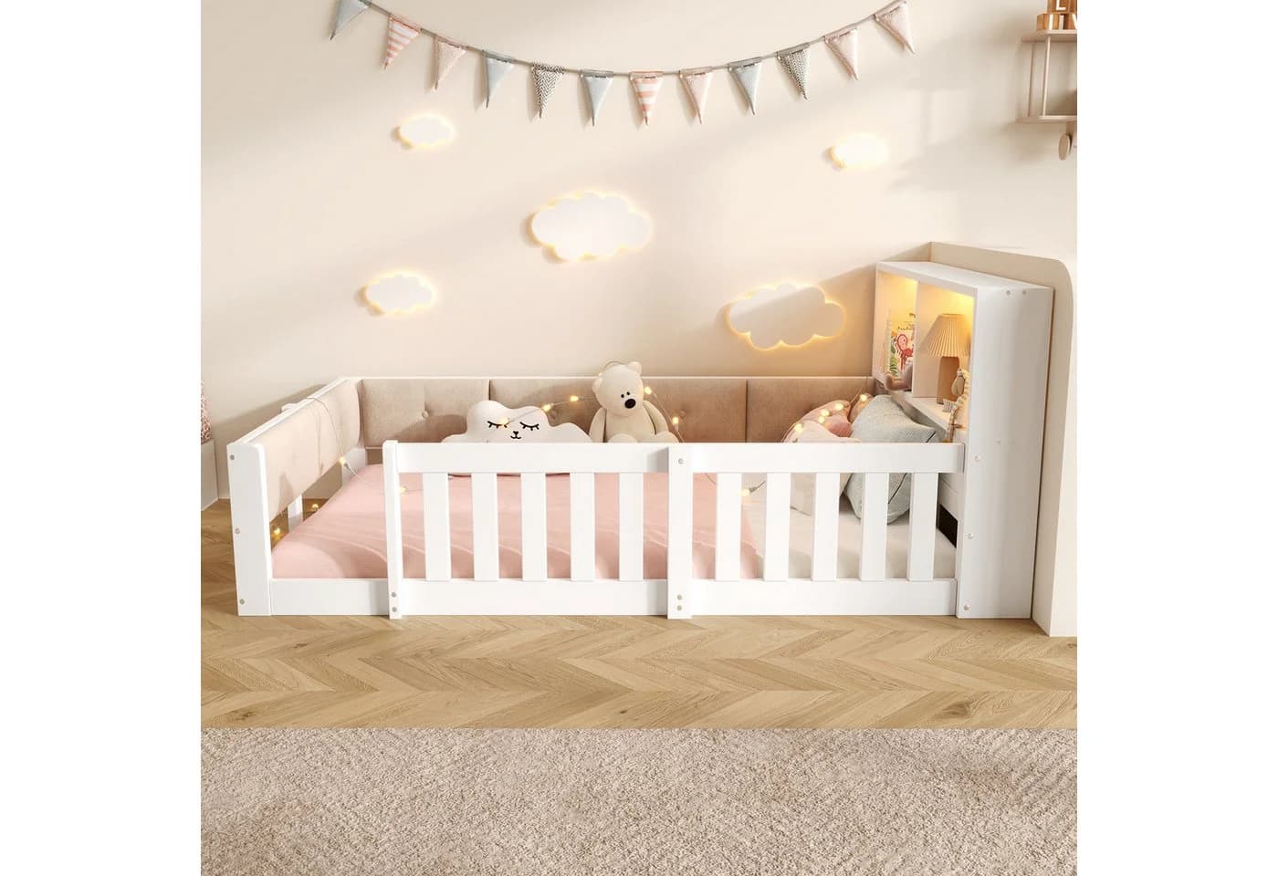 Flieks Kinderbett mit LED-Lichtleiste und Gitterdesign - Bild 4
