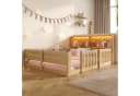 Flieks Kinderbett Bodenbett mit LED-Lichtleiste und Gitter Beige Bild 1