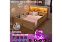Flieks Kinderbett Bodenbett mit LED-Lichtleiste und Gitter Beige Bild 5