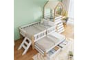 Flieks Kinderbett Massivholz Weiß mit Ausziehbett und Stauraum Bild 2
