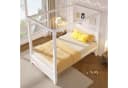 Flieks Himmelbett Weiß mit Lattenrost und Dachrahmen Bild 1