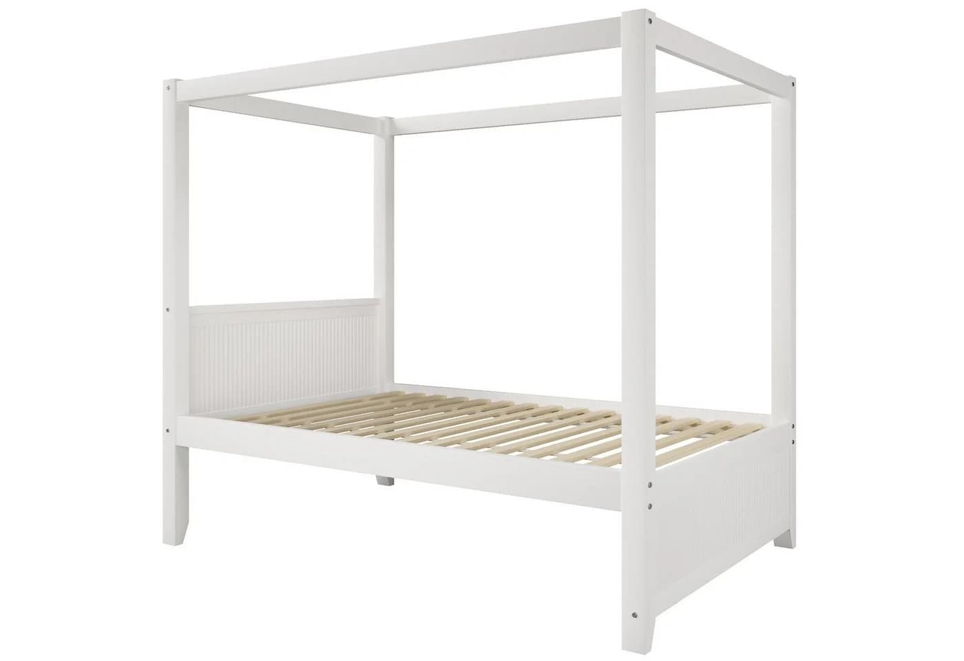Flieks Himmelbett Weiß mit Lattenrost und Dachrahmen - Bild 5