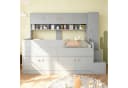 Flieks Kinderbett 90x200 Grau mit Stauraum und LED Bild 1