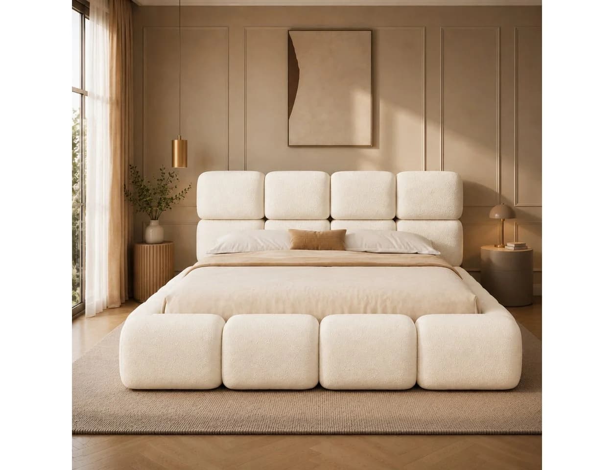 Flieks Polsterbett 160x200cm Wolken-Design mit Lattenrost