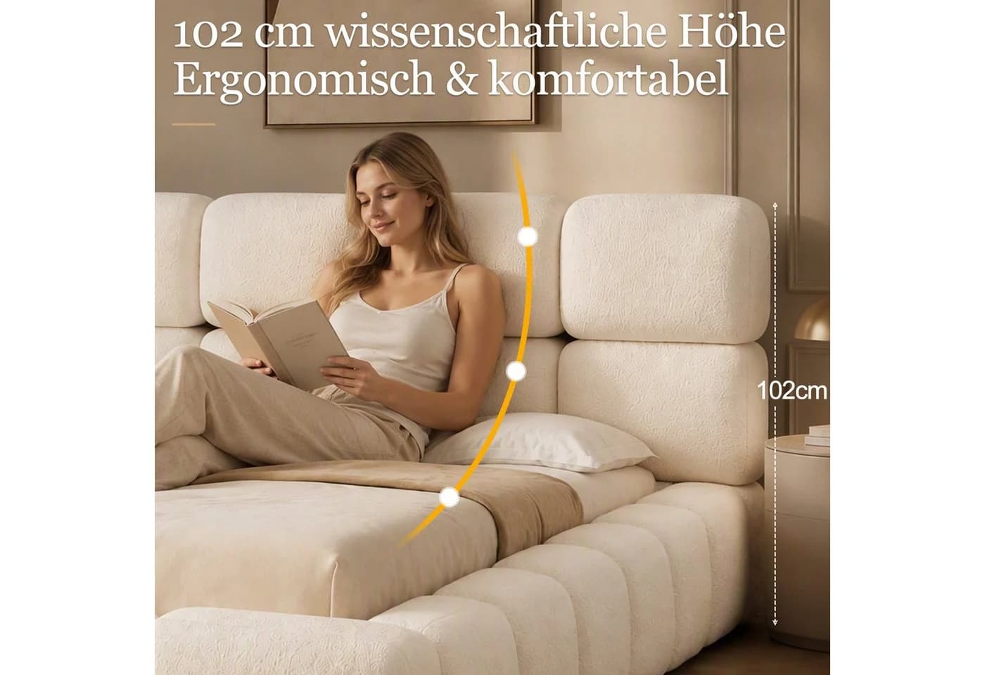 Flieks Polsterbett 160x200cm Wolken-Design mit Lattenrost - Bild 5